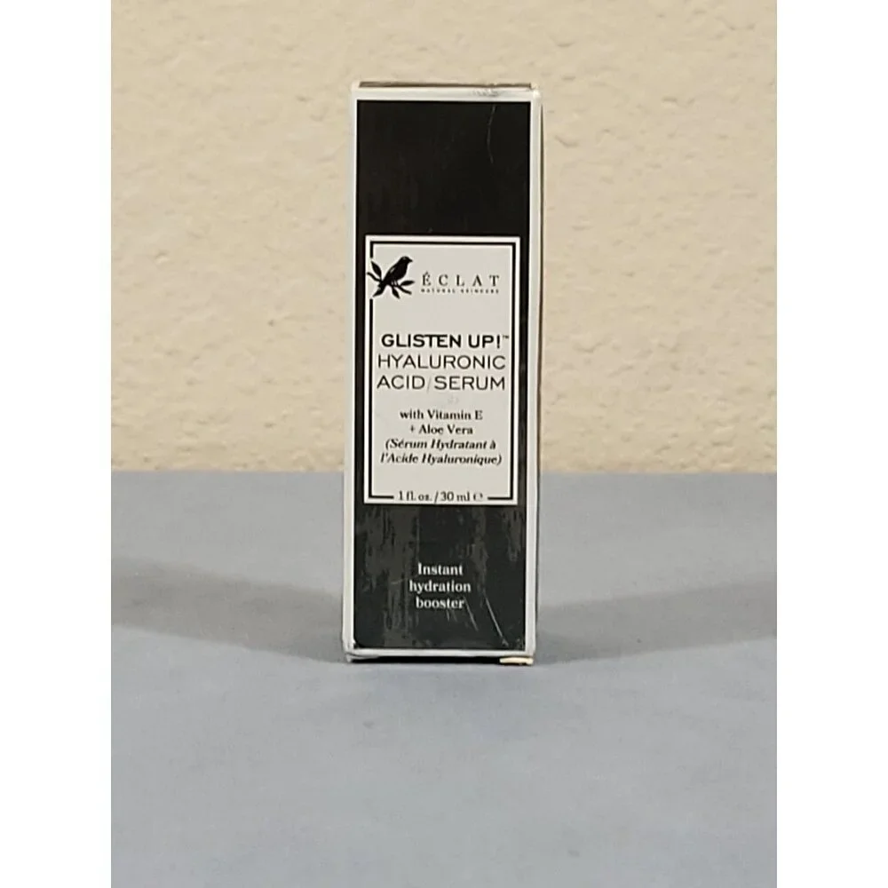 Hyaluronic Acid Serum Vitamin E Aloe Vera 1 oz Eclat Glisten Up!